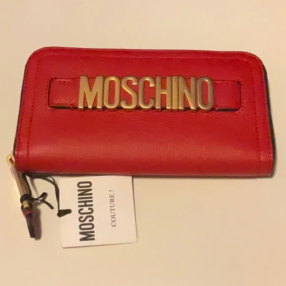 Moschino Logo Pebble Leather Zip-Around Long Wallet - Picture 7 of 9